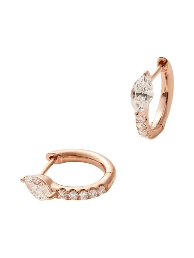 Bobbi 18-karat Rose Gold Diamond Hoop Earrings Bobbi 18-karat Rose Gold Diamond Hoop Earrings