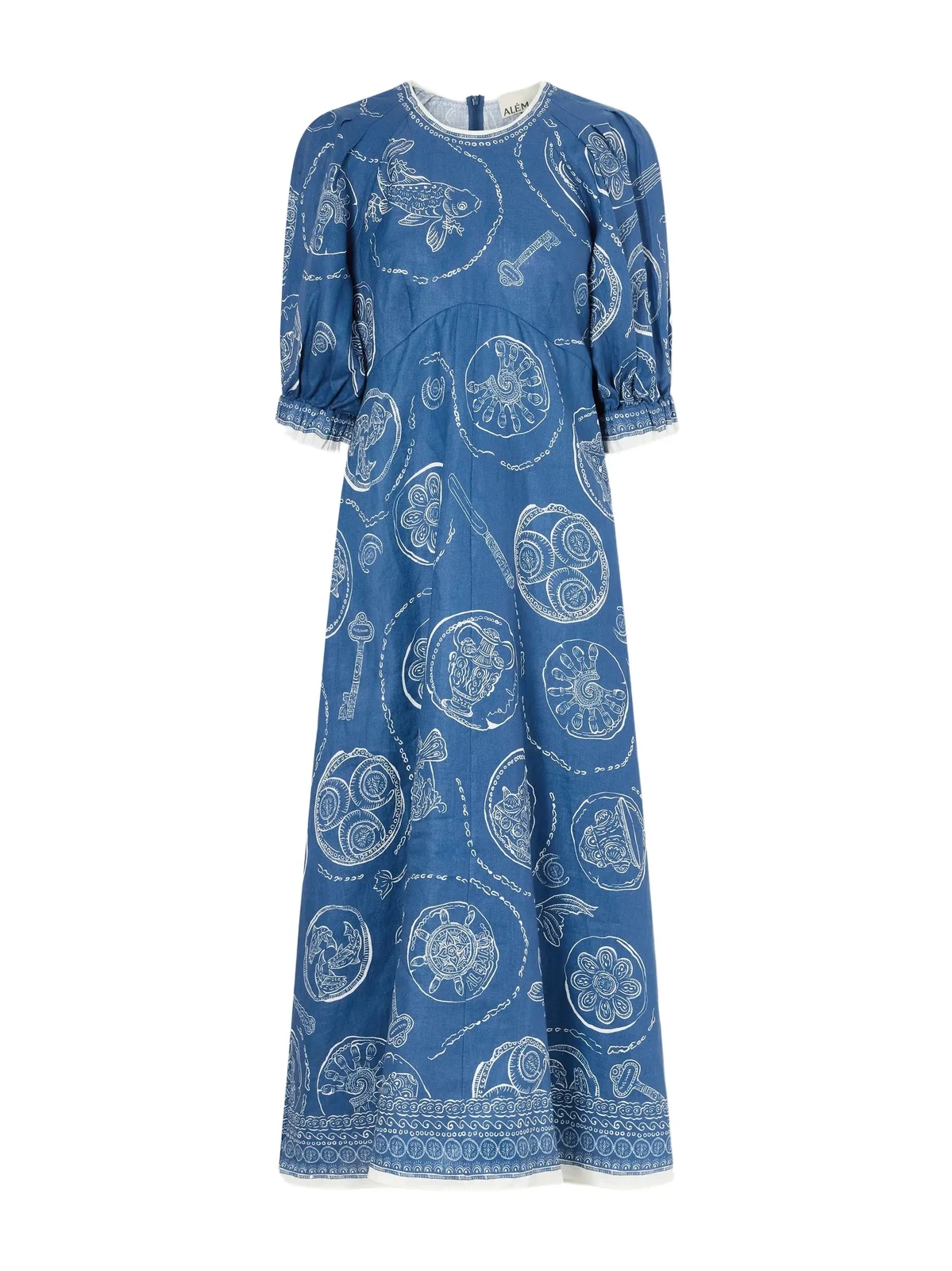 Lucky Printed Linen Midi Dress Lucky Printed Linen Midi Dress
