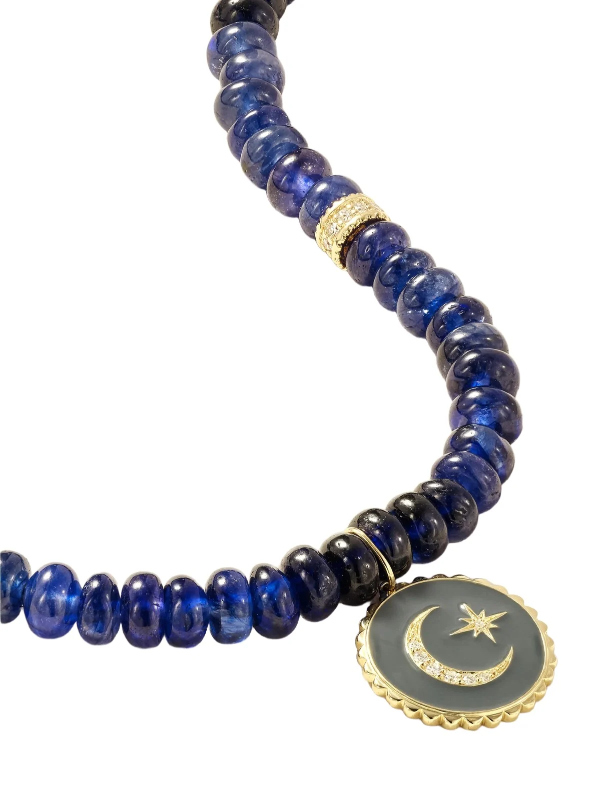 Celestial 14-karat Gold, Sapphire, Diamond And Enamel Necklace Celestial 14-karat Gold, Sapphire, Diamond And Enamel Necklace