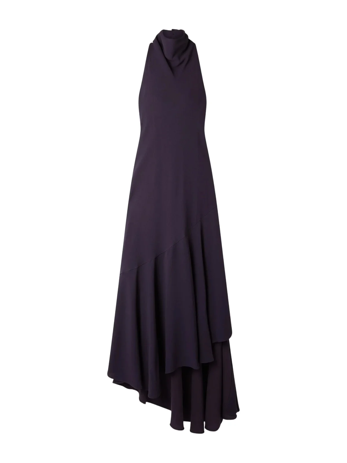 Open-back Asymmetric Ribbed Jersey Maxi Dress