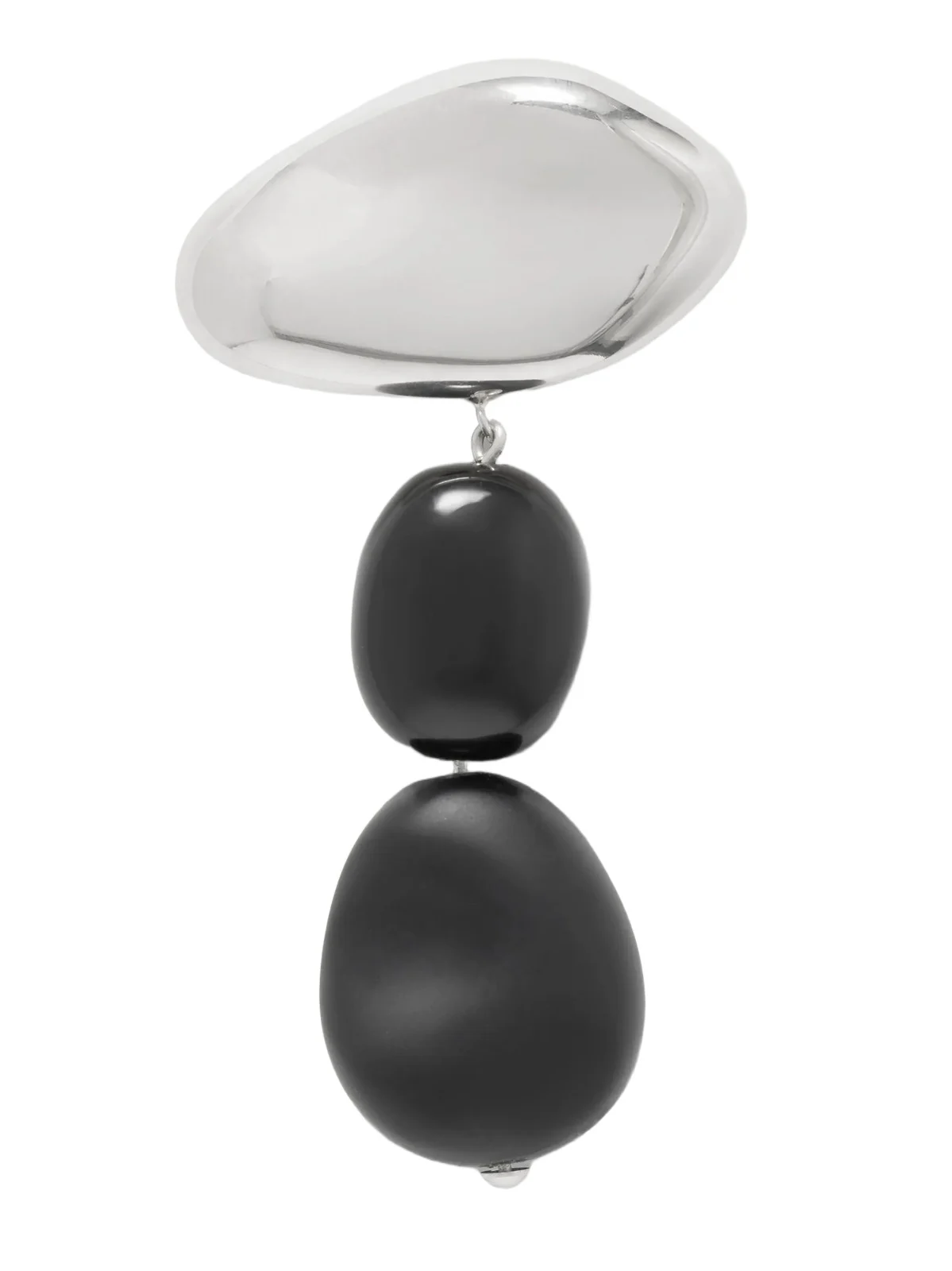AGMES Tess Sterling Silver Onyx Brooch
