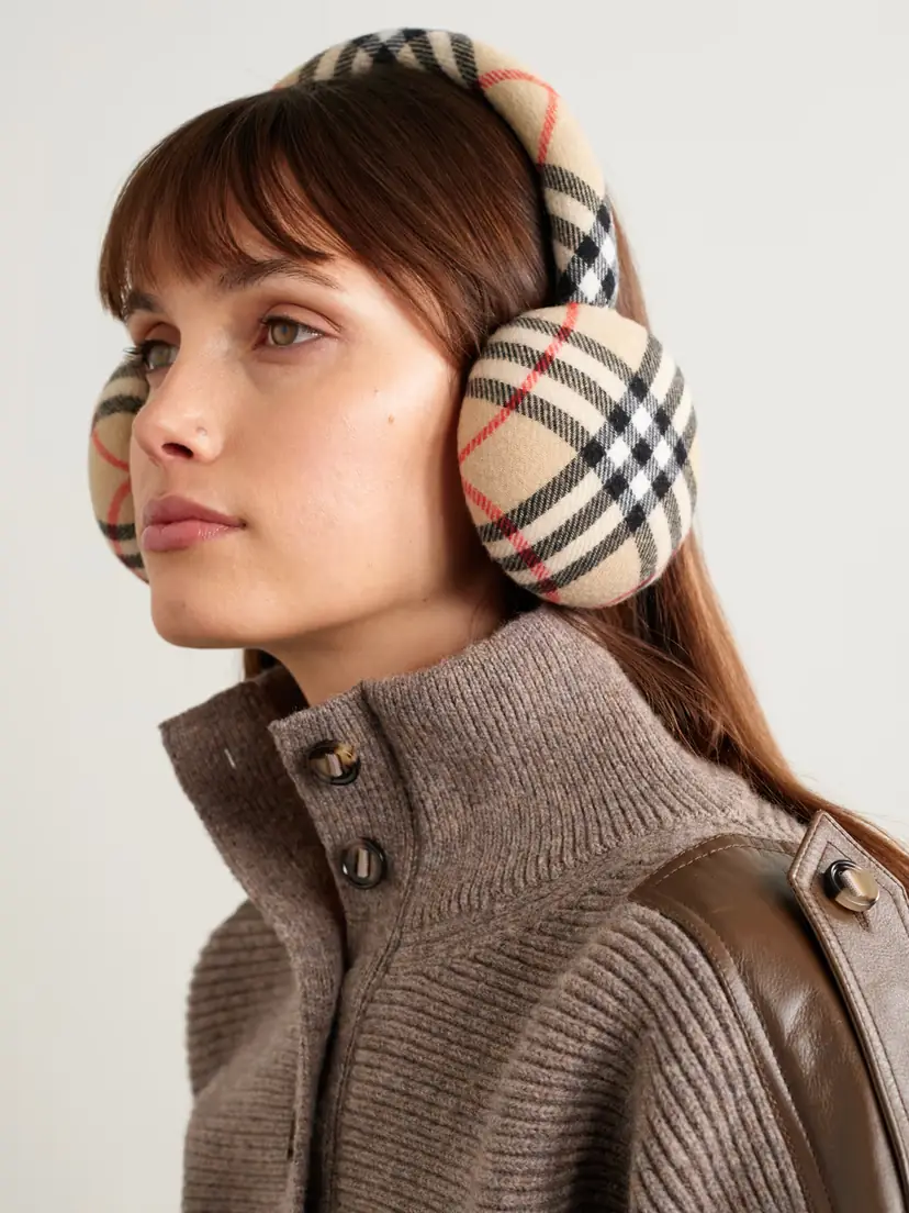 Burberry Checked Wool And Cashmere-blend Earmuffs | Thumbnail 2 Burberry Checked Wool And Cashmere-blend Earmuffs | Thumbnail 2
