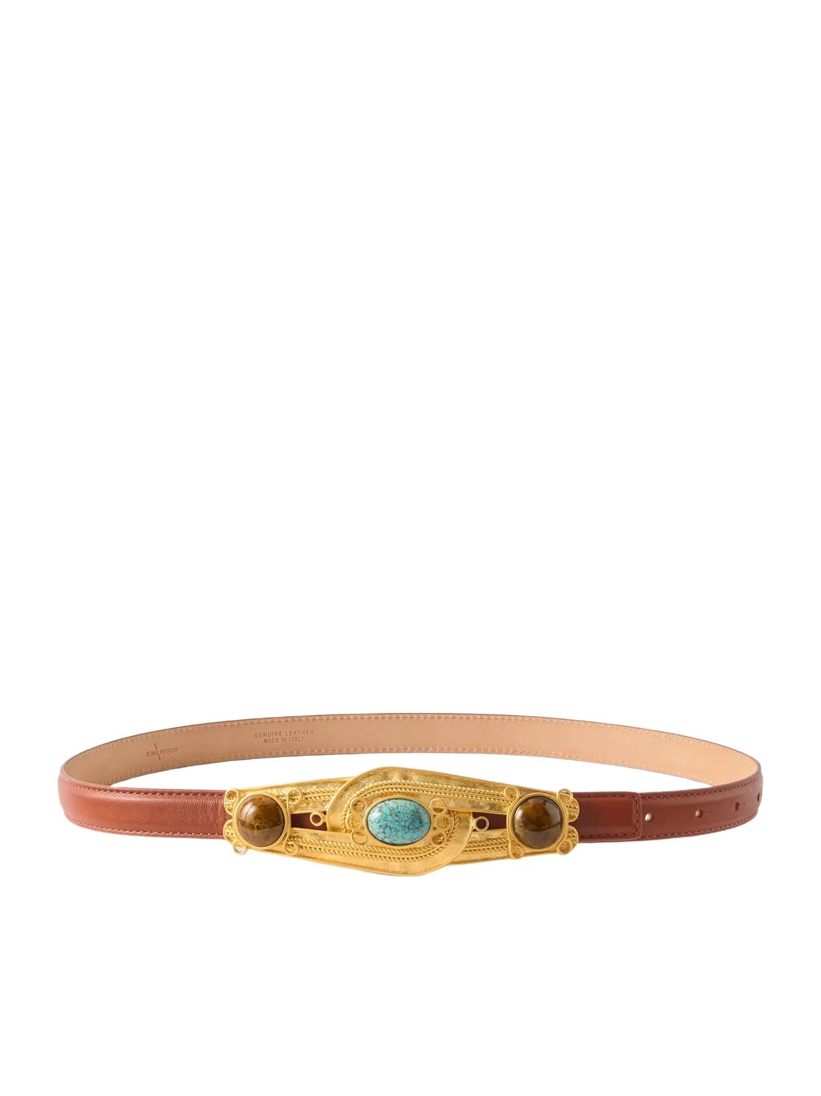 Eterna Gold-tone, Leather And Resin Belt - Red Eterna Gold-tone, Leather And Resin Belt - Red