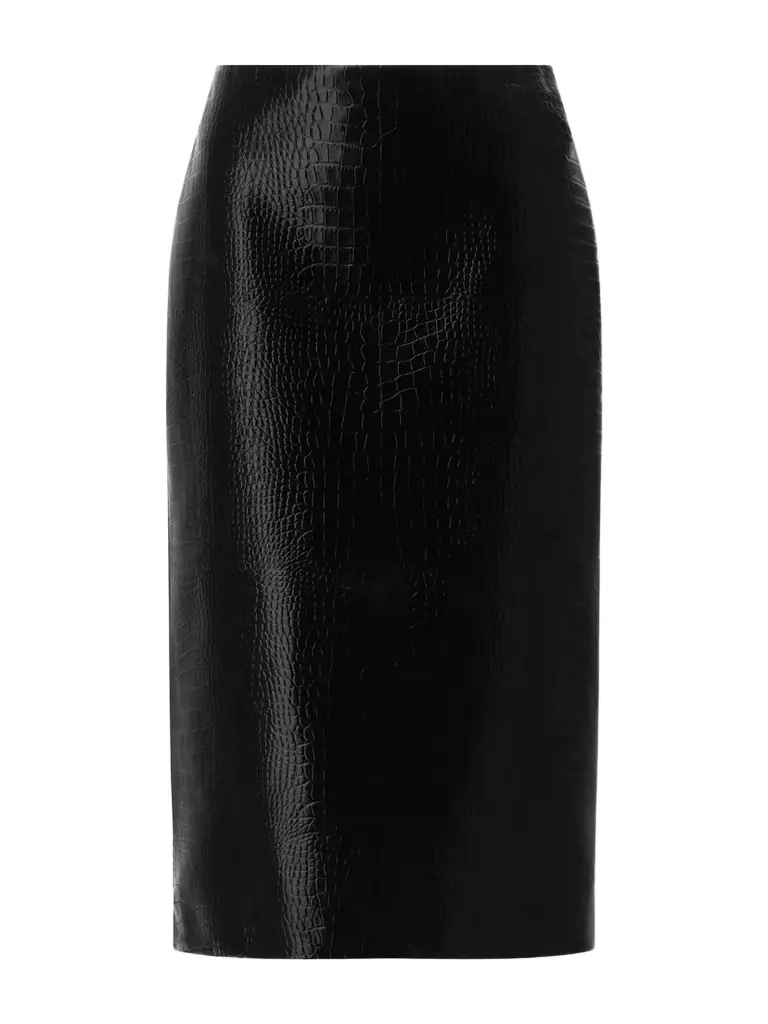 Gucci Croc-effect Leather Midi Skirt | Image 1 Gucci Croc-effect Leather Midi Skirt | Image 1