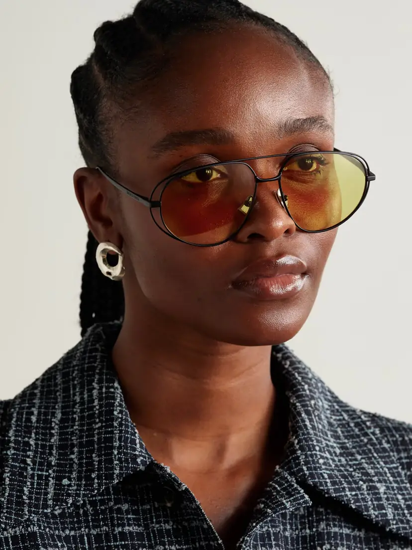 Bottega Veneta Eyewear Aviator-style Gunmetal-tone Sunglasses | Thumbnail 2