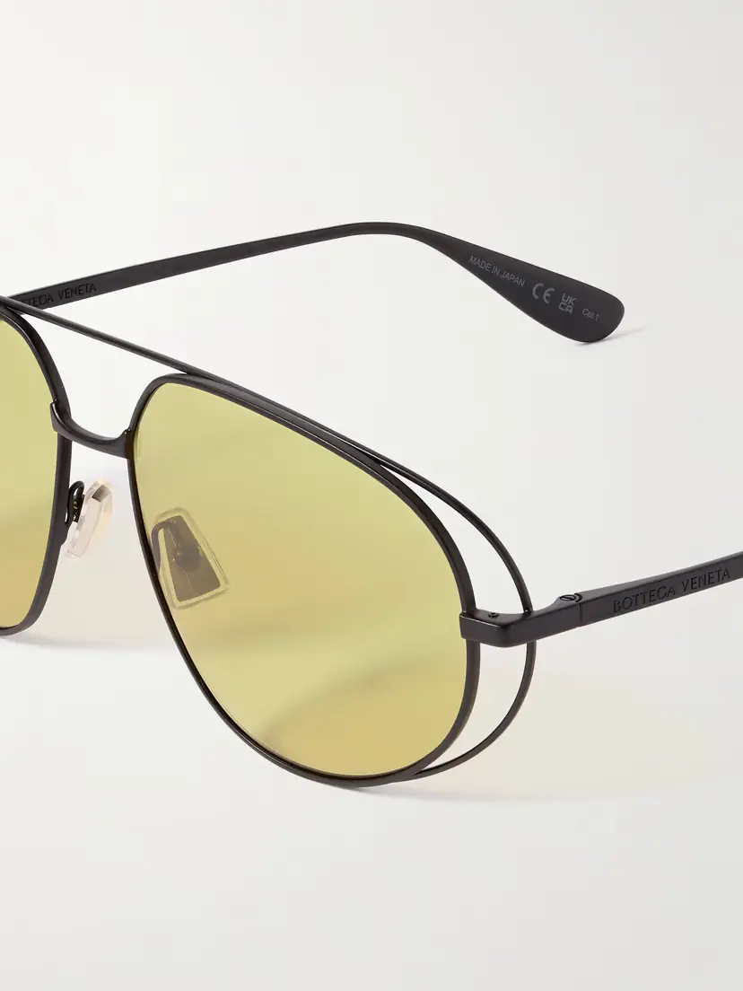 Bottega Veneta Eyewear Aviator-style Gunmetal-tone Sunglasses | Thumbnail 4