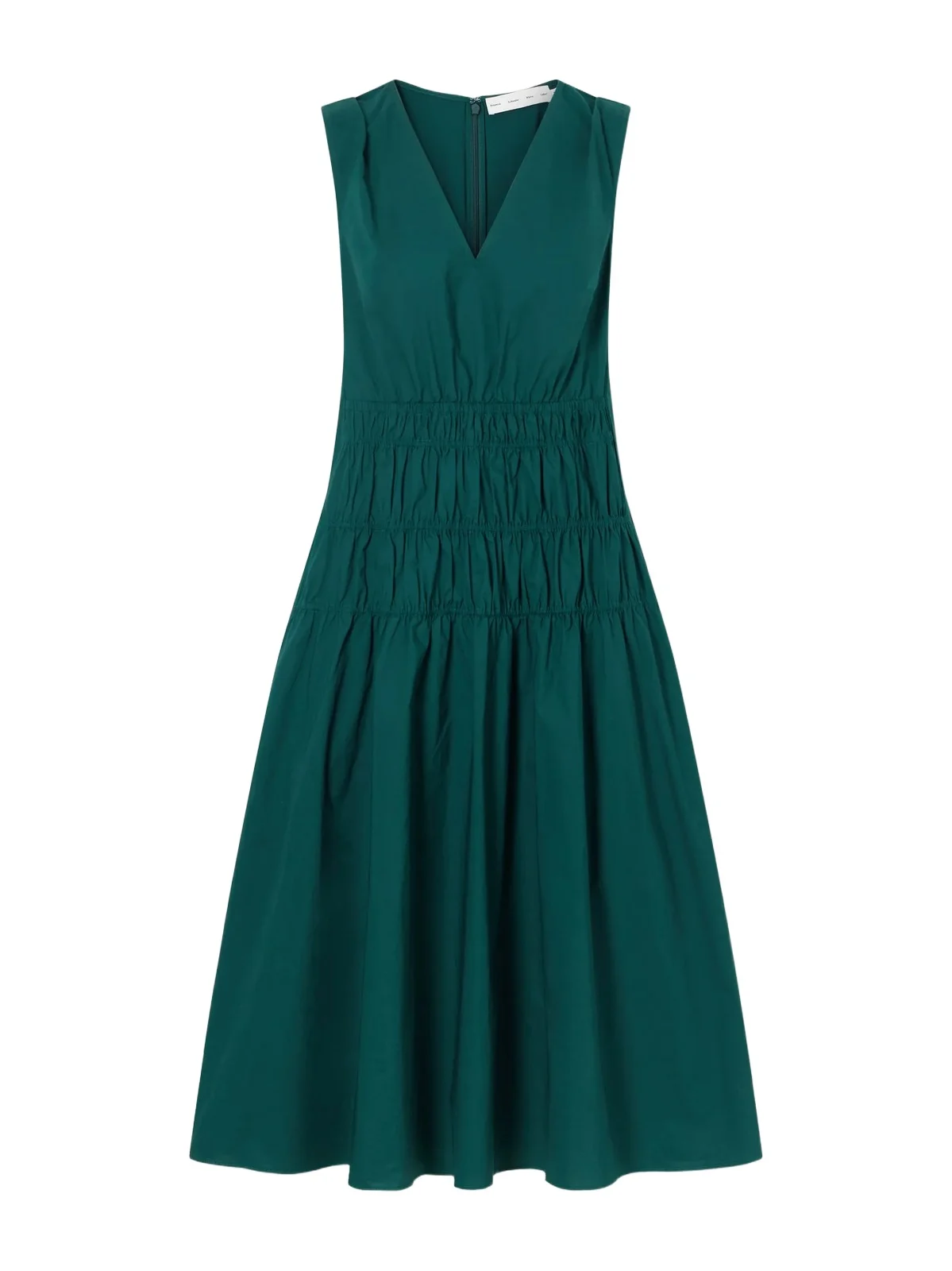 Loren Shirred Cotton-blend Poplin Midi Dress