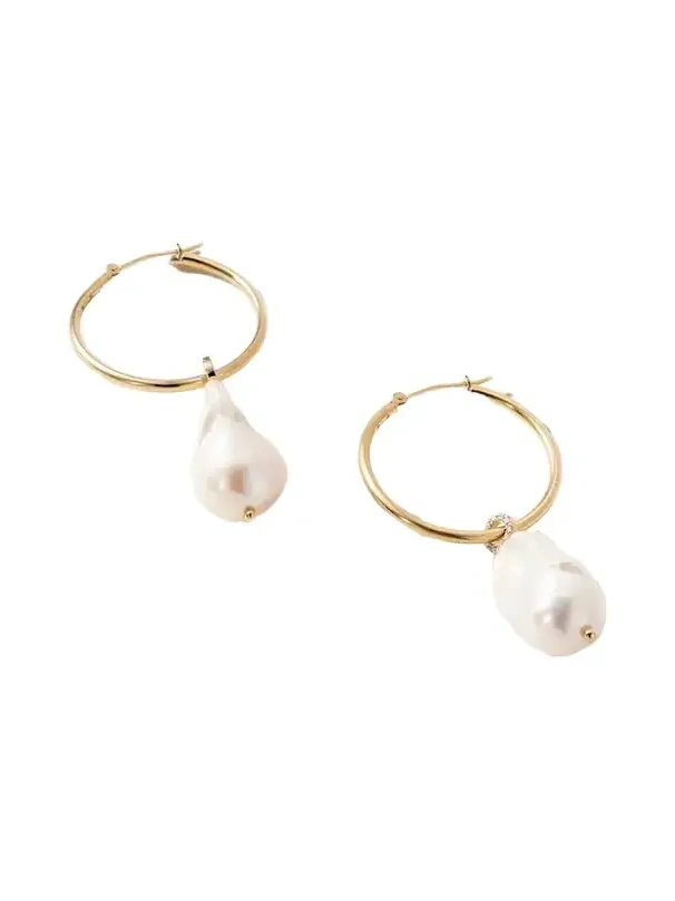 14-karat Gold, Pearl And Diamond Earrings 14-karat Gold, Pearl And Diamond Earrings