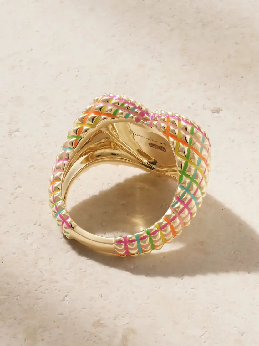Yvonne Léon Chevaliere Coeur 9-karat Gold, Diamond And Enamel Ring | Thumbnail 3 Yvonne Léon Chevaliere Coeur 9-karat Gold, Diamond And Enamel Ring | Thumbnail 3