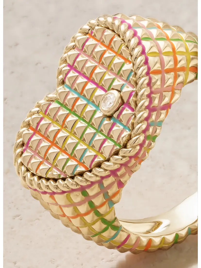 Yvonne Léon Chevaliere Coeur 9-karat Gold, Diamond And Enamel Ring | Thumbnail 4 Yvonne Léon Chevaliere Coeur 9-karat Gold, Diamond And Enamel Ring | Thumbnail 4