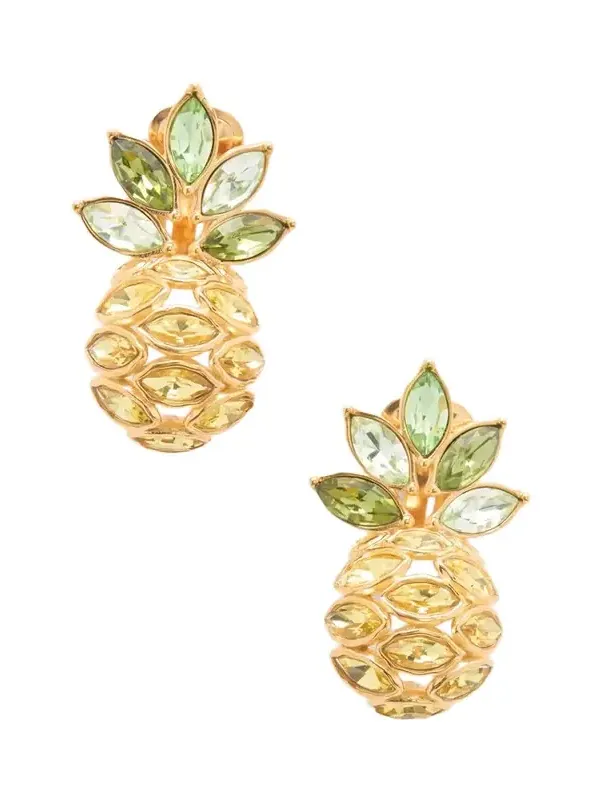 Crystal-embellished Gold-tone Clip Earrings Crystal-embellished Gold-tone Clip Earrings