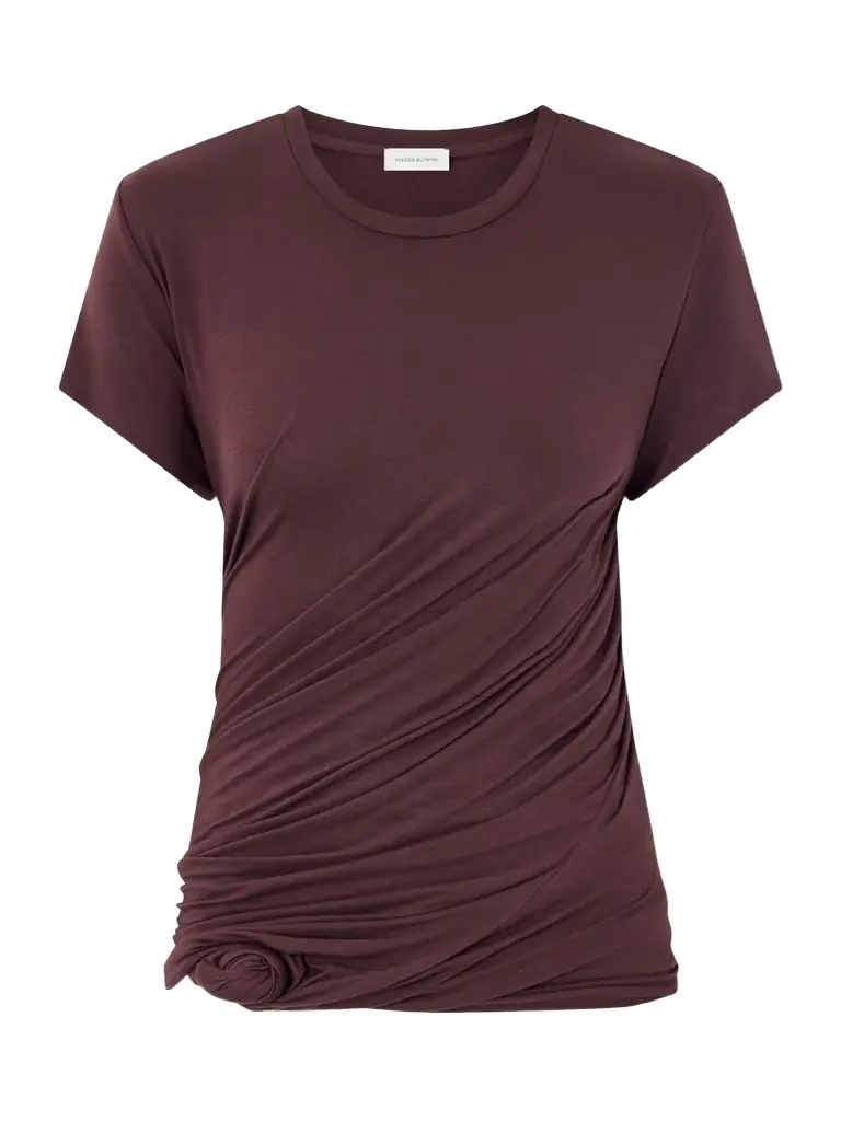 Magda Butrym Gathered Cotton-blend T-shirt | Image 1 Magda Butrym Gathered Cotton-blend T-shirt | Image 1