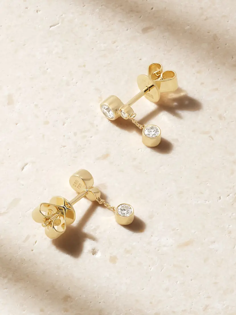 Sophie Bille Brahe Lou Diamant 18-karat Recycled Gold Diamond Earrings | Thumbnail 4