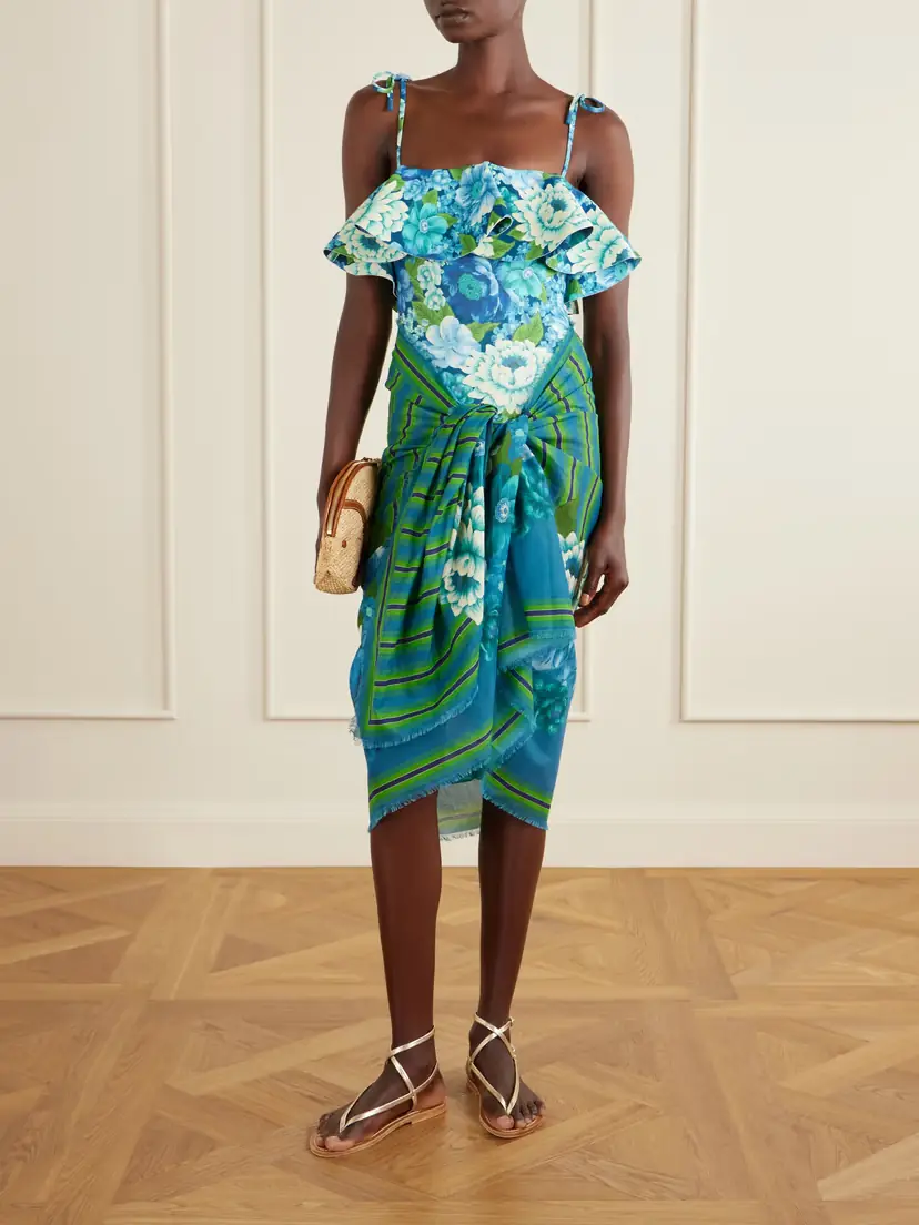 ALÉMAIS Margo Printed Organic Cotton-voile Pareo | Thumbnail 2