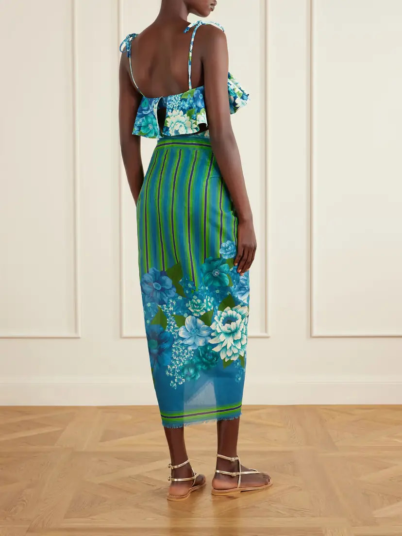 ALÉMAIS Margo Printed Organic Cotton-voile Pareo | Thumbnail 3