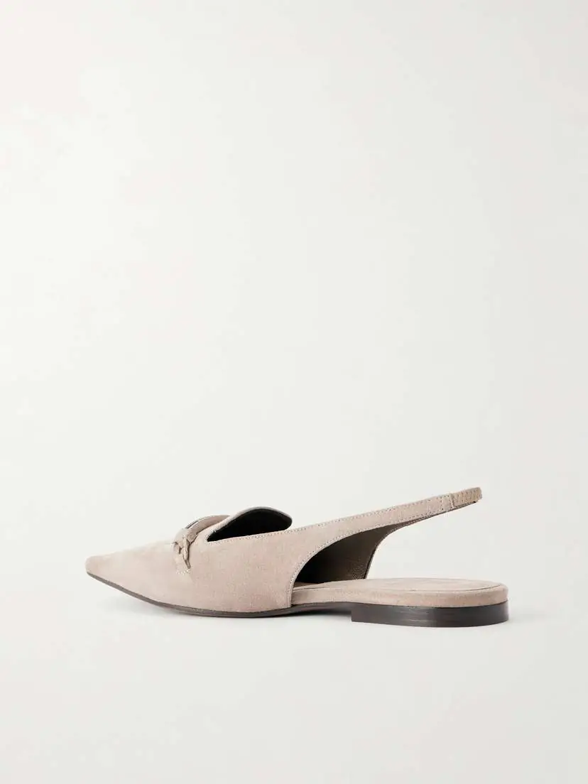 Brunello Cucinelli Suede Pointed-toe Slingback Flats | Thumbnail 3 Brunello Cucinelli Suede Pointed-toe Slingback Flats | Thumbnail 3