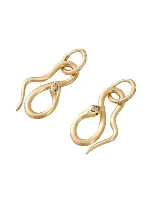 Jungle Snake 18-karat Gold Diamond Hoop Earrings Jungle Snake 18-karat Gold Diamond Hoop Earrings