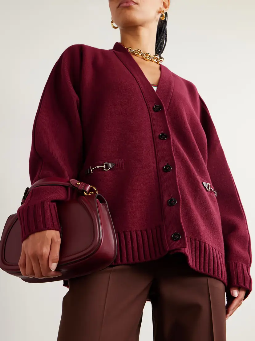 Gucci Horsebit-detailed Wool And Cashmere-blend Cardigan | Thumbnail 3