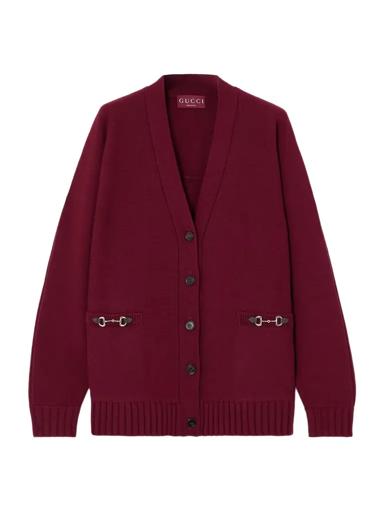 Horsebit-detailed Wool And Cashmere-blend Cardigan Horsebit-detailed Wool And Cashmere-blend Cardigan