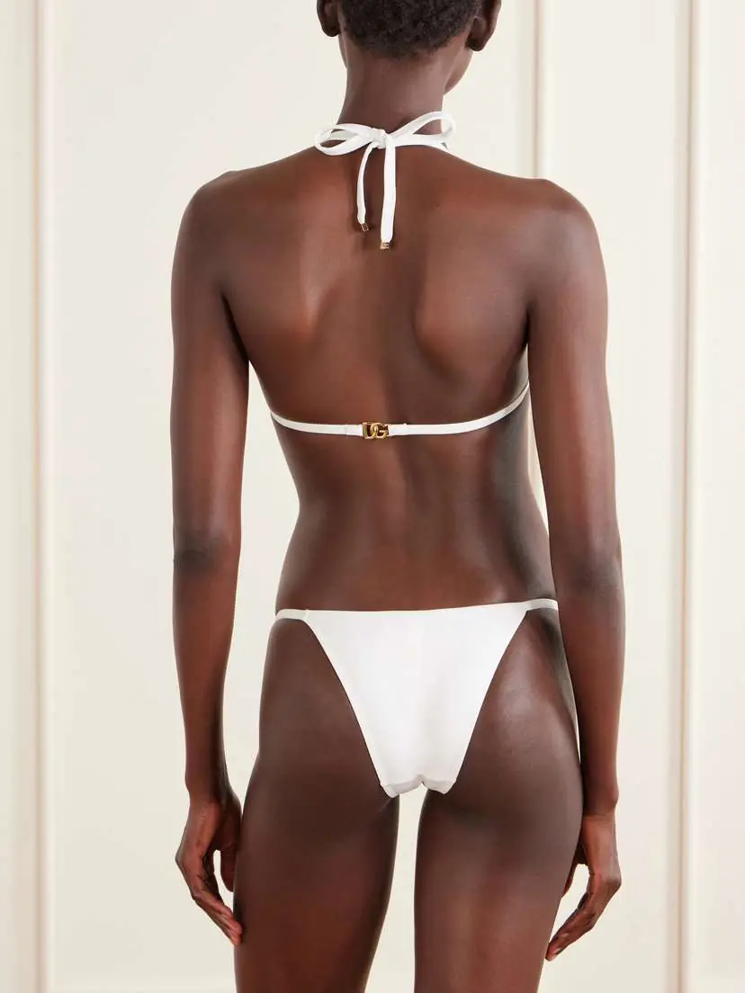 Dolce & Gabbana Logo-embellished Stretch Jersey Bikini | Thumbnail 3 Dolce & Gabbana Logo-embellished Stretch Jersey Bikini | Thumbnail 3