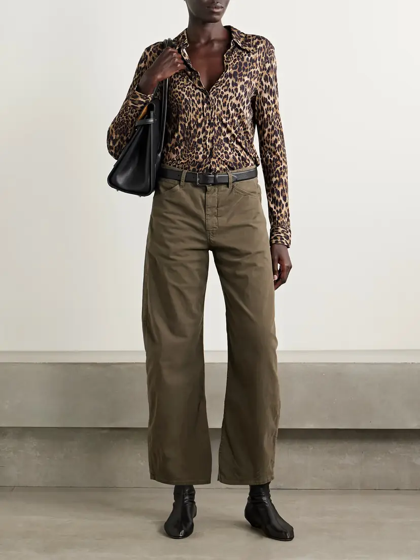 Nili Lotan Tribeca Brushed Cotton-blend Twill Barrel-leg Pants | Thumbnail 2