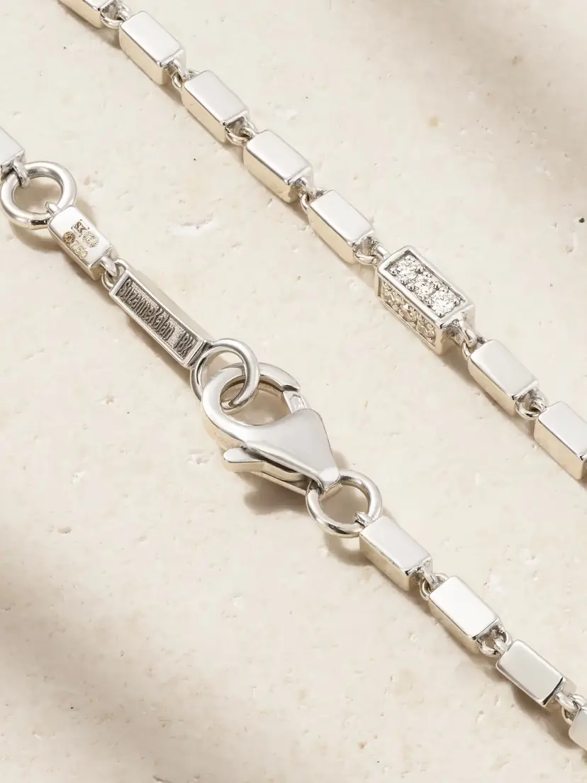 Suzanne Kalan Block Chain 18-karat White Gold Diamond Bracelet | Thumbnail 3 Suzanne Kalan Block Chain 18-karat White Gold Diamond Bracelet | Thumbnail 3