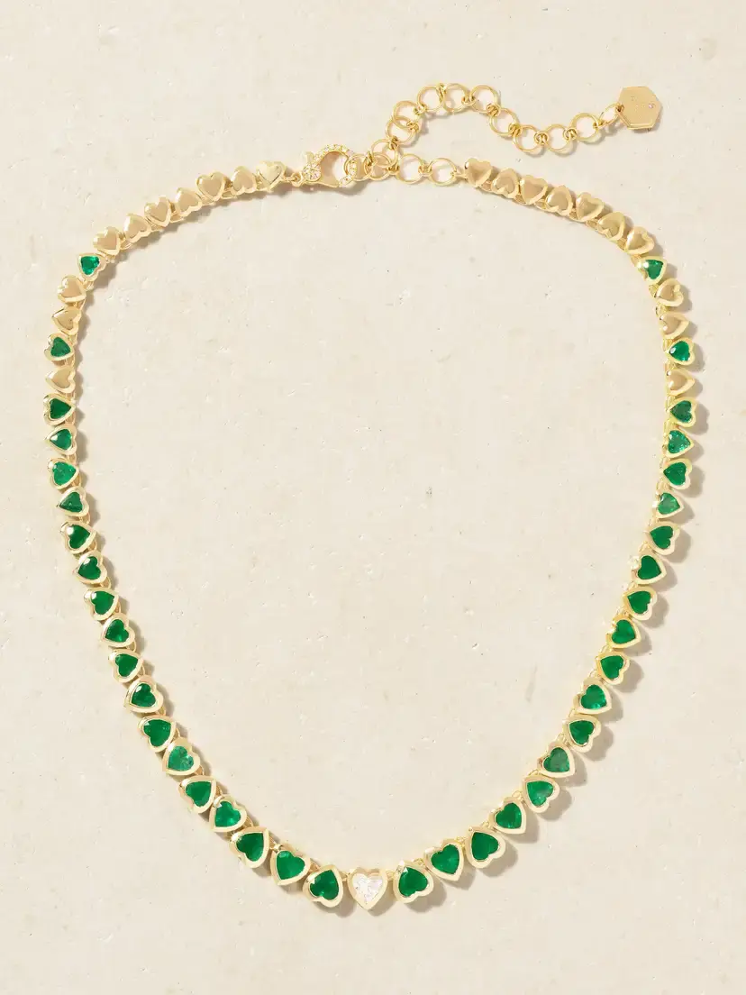SHAY 18-karat Gold, Emerald And Diamond Necklace - Green | Thumbnail 4 SHAY 18-karat Gold, Emerald And Diamond Necklace - Green | Thumbnail 4
