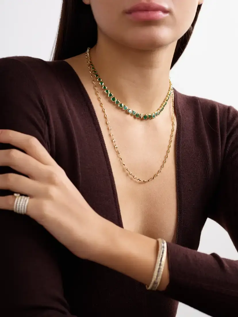 SHAY 18-karat Gold, Emerald And Diamond Necklace - Green | Thumbnail 5 SHAY 18-karat Gold, Emerald And Diamond Necklace - Green | Thumbnail 5