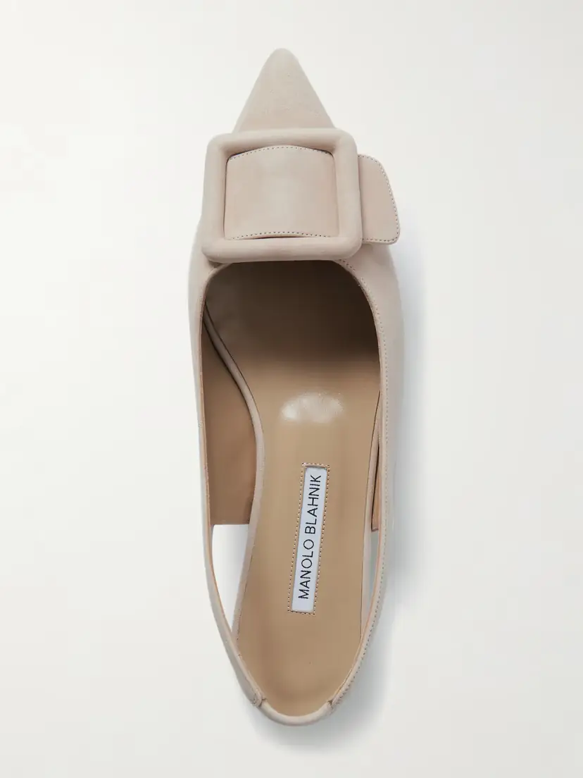 Manolo Blahnik Maylura Buckled Suede Slingback Flats | Thumbnail 5 Manolo Blahnik Maylura Buckled Suede Slingback Flats | Thumbnail 5