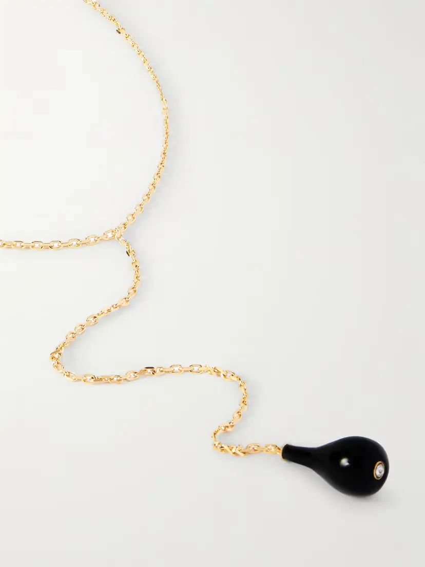 TOTEME plated, Onyx And Swarovski Crystal Necklace | Thumbnail 4 TOTEME plated, Onyx And Swarovski Crystal Necklace | Thumbnail 4