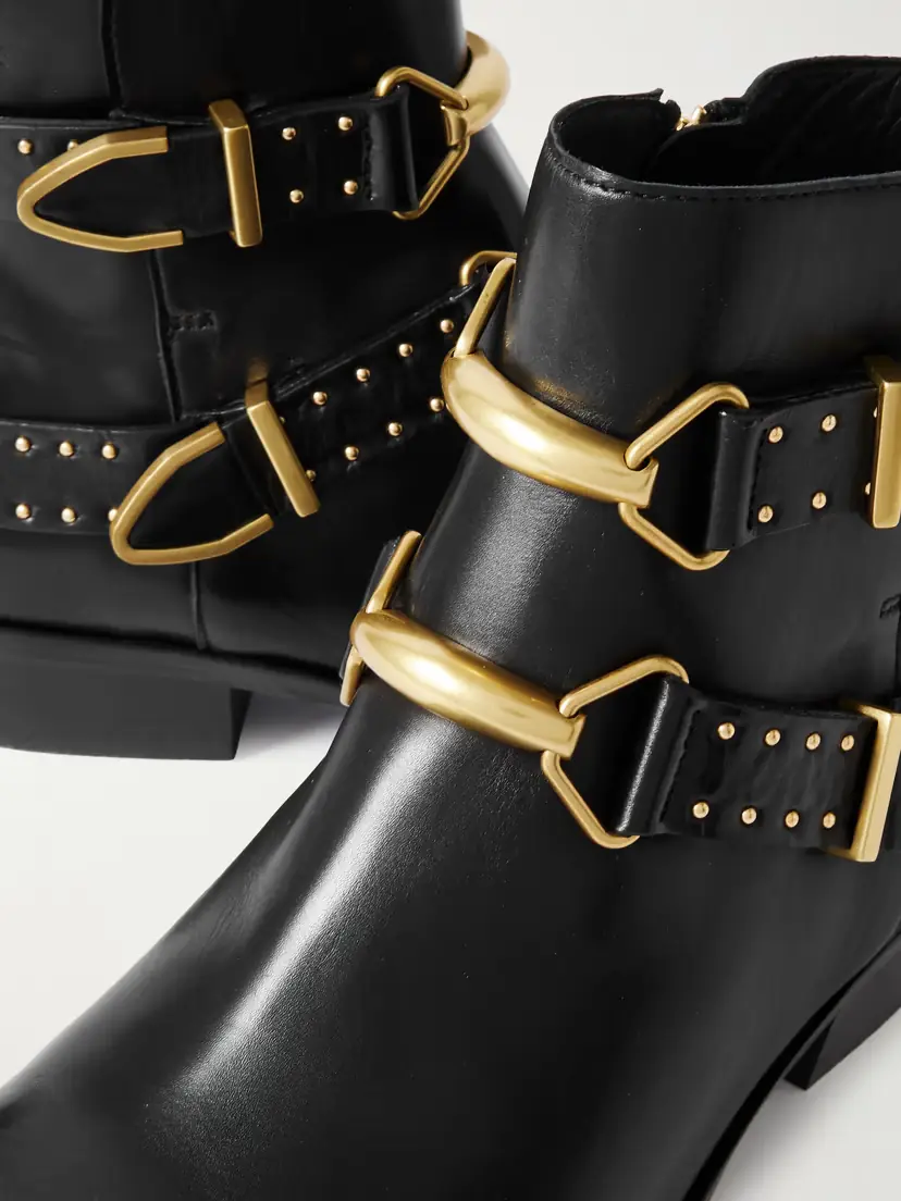 Isabel Marant Zalya Buckled Studded Leather Ankle Boots | Thumbnail 4 Isabel Marant Zalya Buckled Studded Leather Ankle Boots | Thumbnail 4