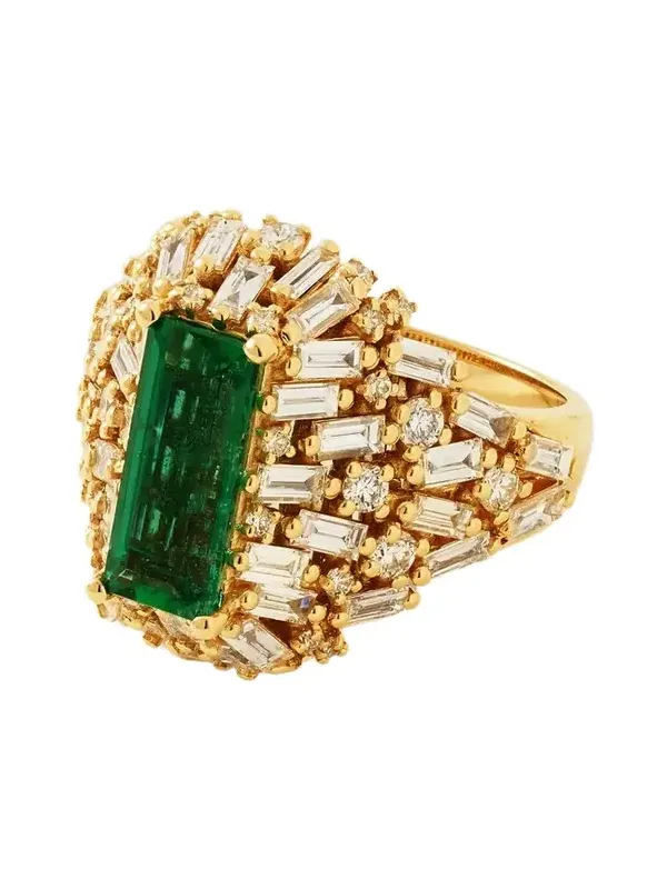 18-karat Gold, Diamond And Emerald Ring