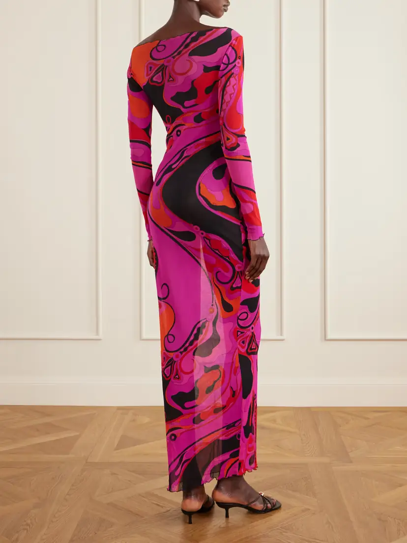 PUCCI Printed Tulle Maxi Dress | Thumbnail 3 PUCCI Printed Tulle Maxi Dress | Thumbnail 3