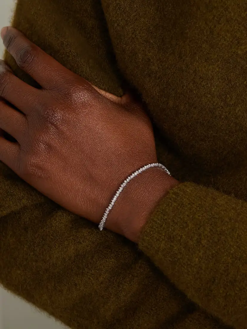 Suzanne Kalan 18-karat White Gold Diamond Tennis Bracelet | Thumbnail 2