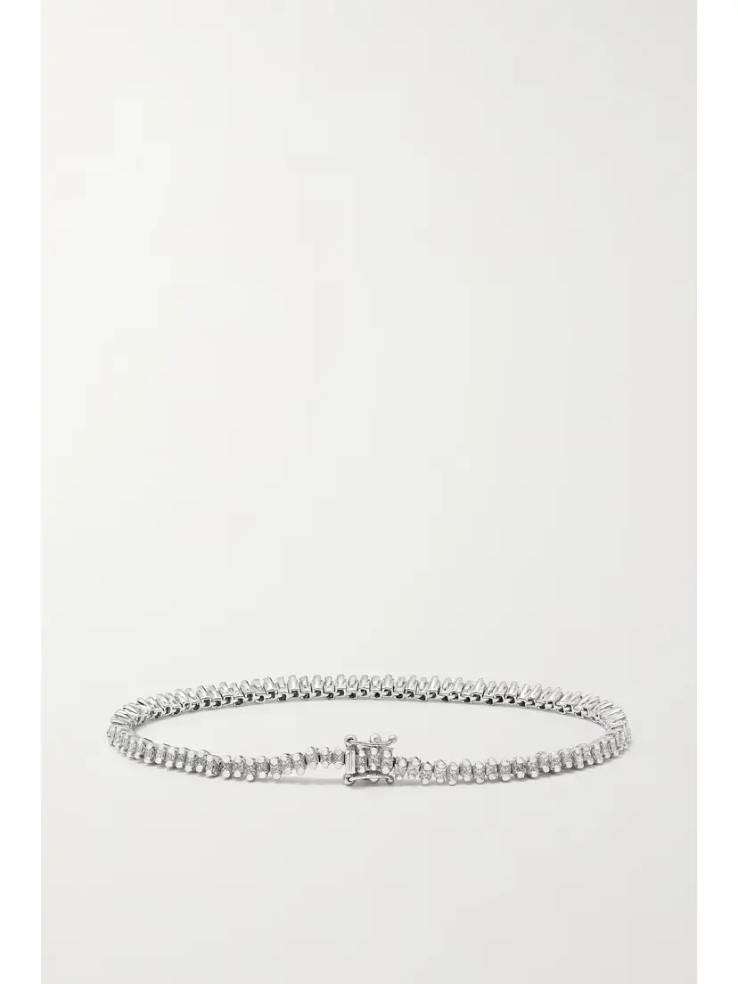 Suzanne Kalan 18-karat White Gold Diamond Tennis Bracelet | Thumbnail 3