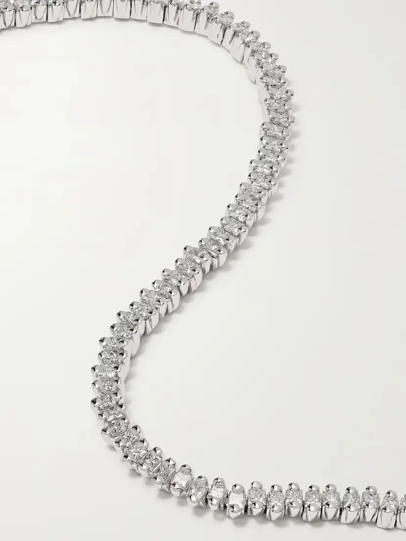 Suzanne Kalan 18-karat White Gold Diamond Tennis Bracelet | Thumbnail 4