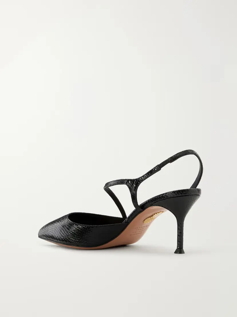 Aquazzura Dynasty 65 Snake-effect Leather Slingback Pumps | Thumbnail 3 Aquazzura Dynasty 65 Snake-effect Leather Slingback Pumps | Thumbnail 3