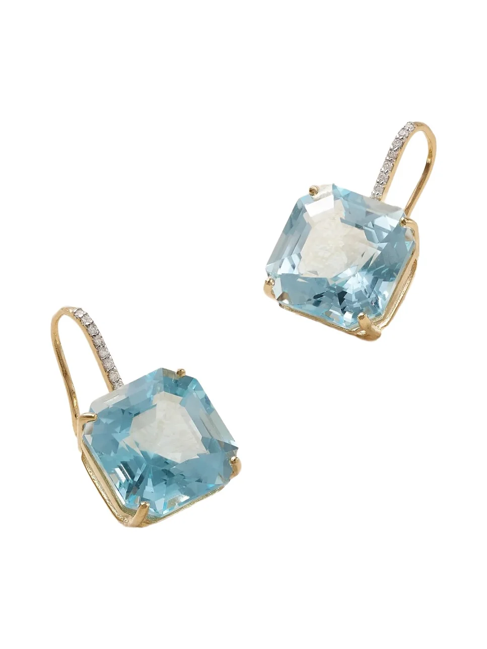 14-karat Gold, Topaz And Diamond Earrings - Blue 14-karat Gold, Topaz And Diamond Earrings - Blue