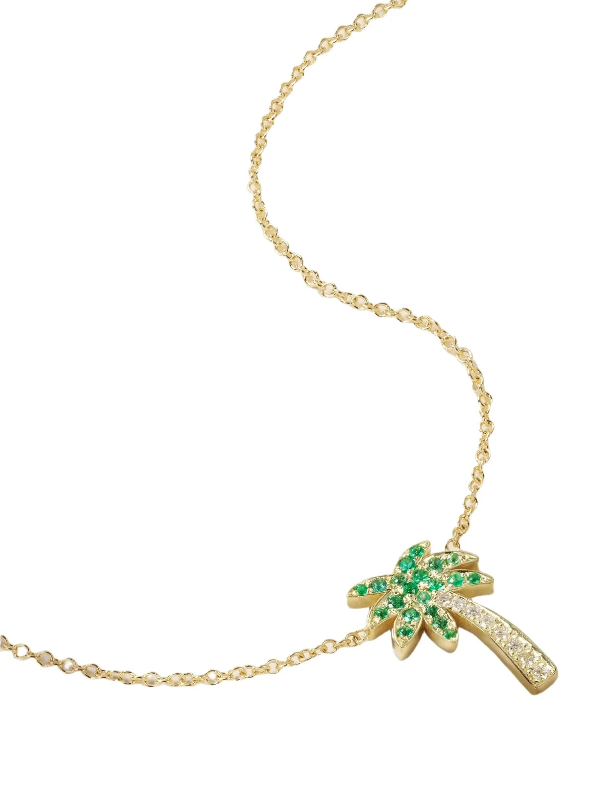 Palm Tree 18-karat Gold, Diamond And Emerald Necklace