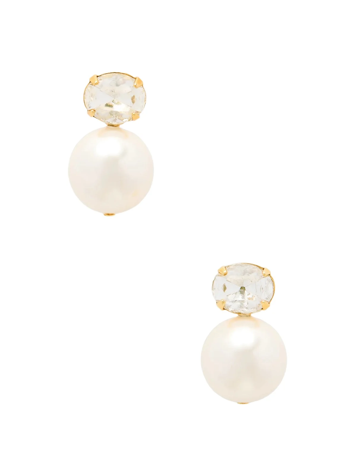 Nina Gold-tone Crystal And Pearl Earrings - Neutrals