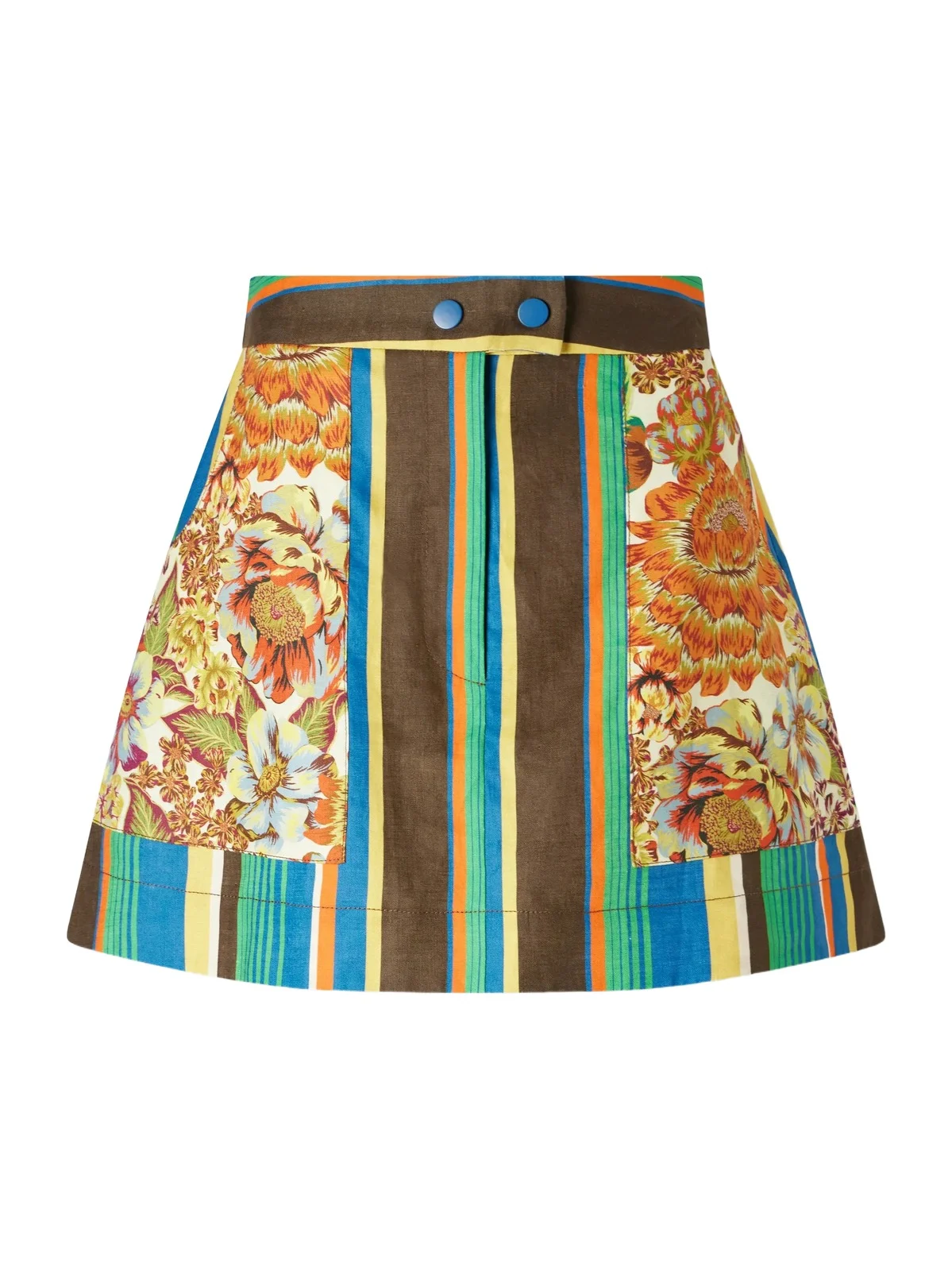 Striped Cotton Mini Skirt