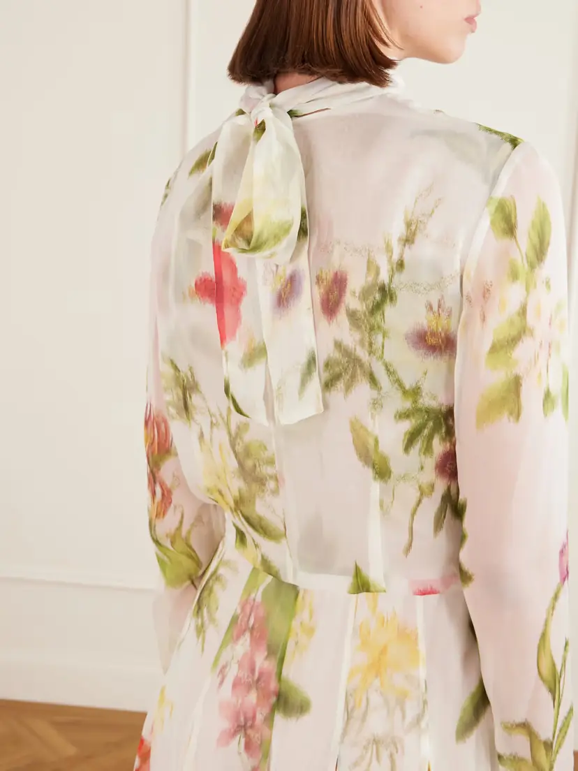 Oscar de la Renta Chiné Dominican Floral-print Silk-chiffon Gown | Thumbnail 4 Oscar de la Renta Chiné Dominican Floral-print Silk-chiffon Gown | Thumbnail 4