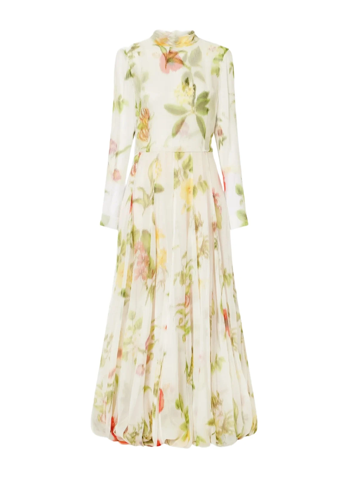 Chiné Dominican Floral-print Silk-chiffon Gown