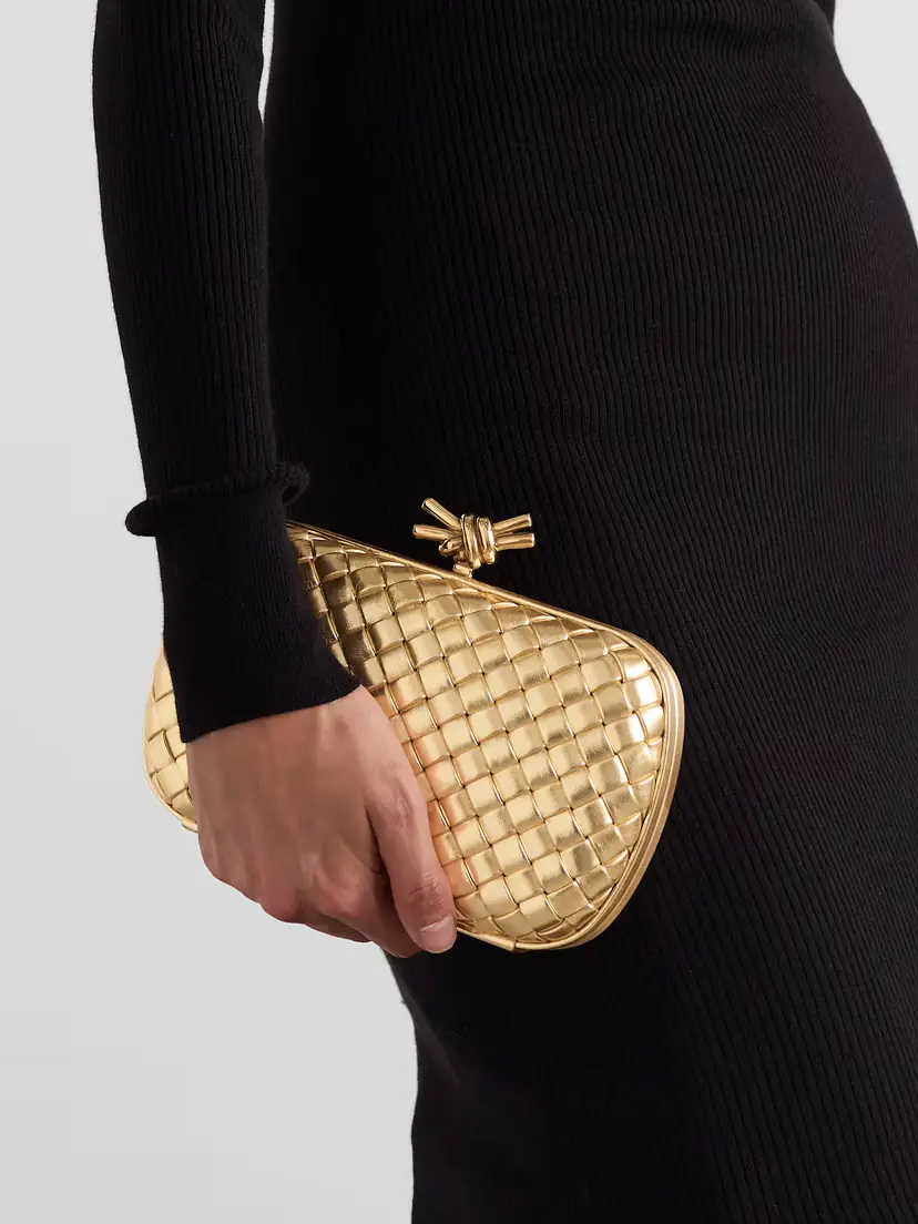 Bottega Veneta Knot Padded Intrecciato Metallic Leather Clutch | Thumbnail 2 Bottega Veneta Knot Padded Intrecciato Metallic Leather Clutch | Thumbnail 2