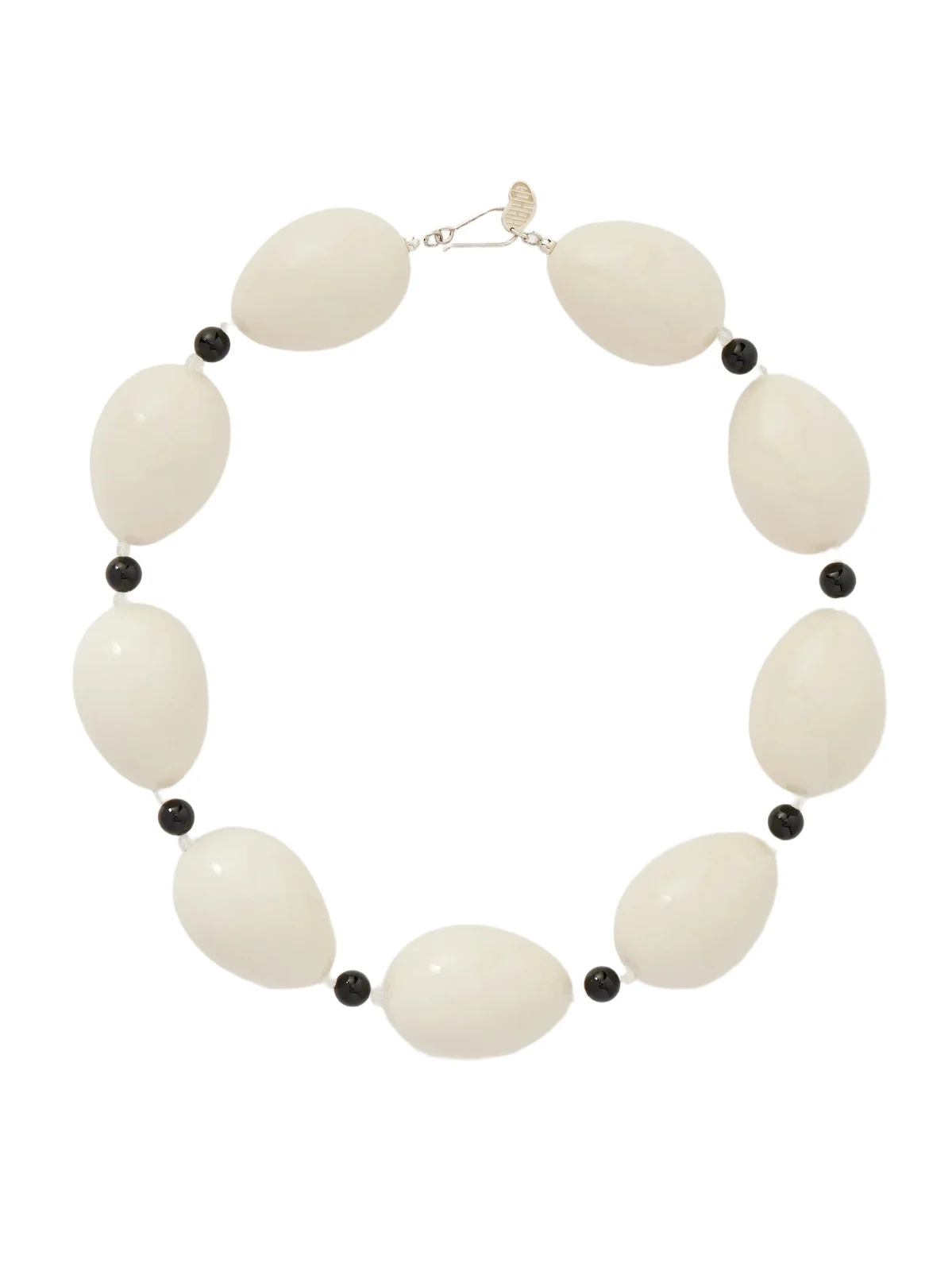 Host Egg Silver, Porcelain And Quartz Necklace - White