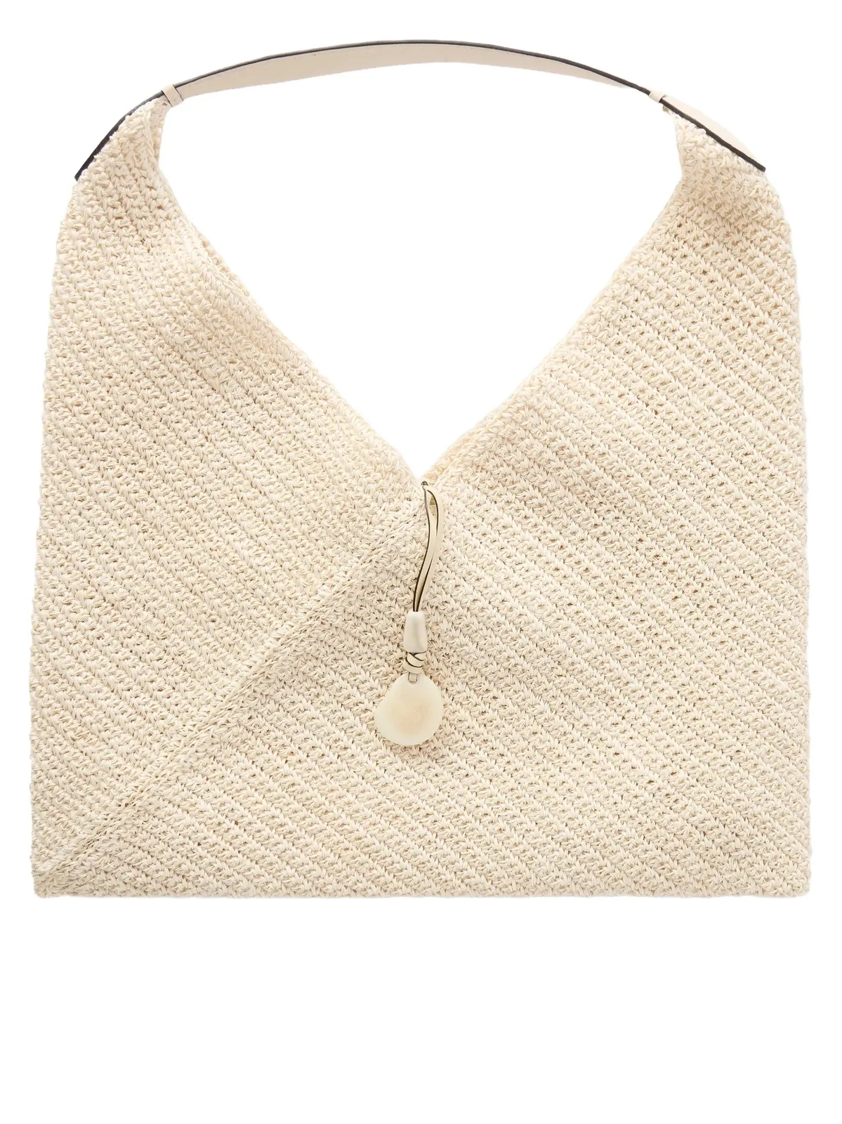 Origami Large Leather-trimmed Raffia Tote Origami Large Leather-trimmed Raffia Tote