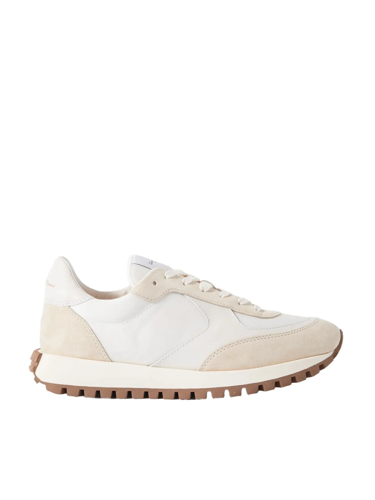 Gravel Suede, Leather And Shell Sneakers - Neutrals Gravel Suede, Leather And Shell Sneakers - Neutrals