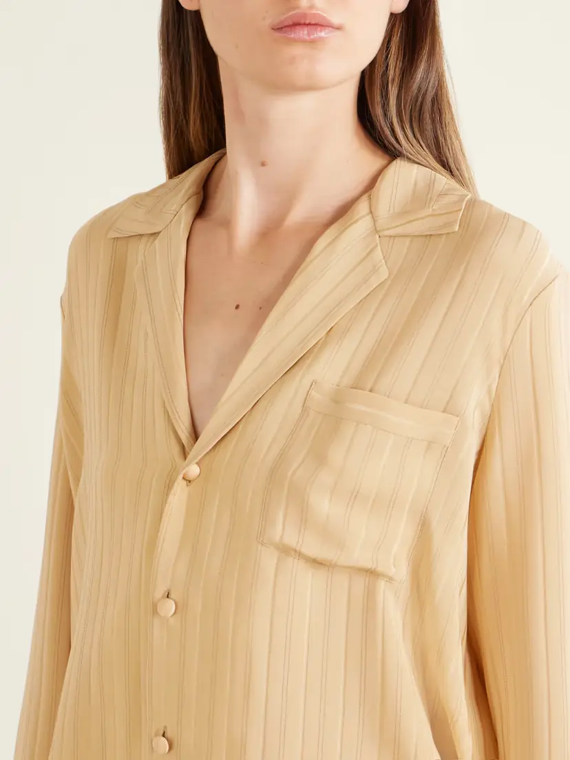 Saint Laurent Striped Silk-jacquard Shirt | Thumbnail 4