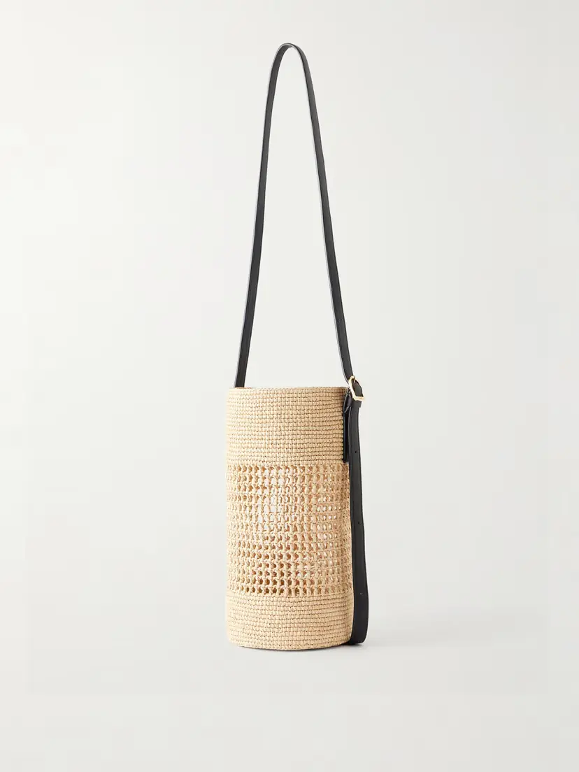 Khaite Billie Small Leather-trimmed Raffia Bucket Bag | Thumbnail 4 Khaite Billie Small Leather-trimmed Raffia Bucket Bag | Thumbnail 4