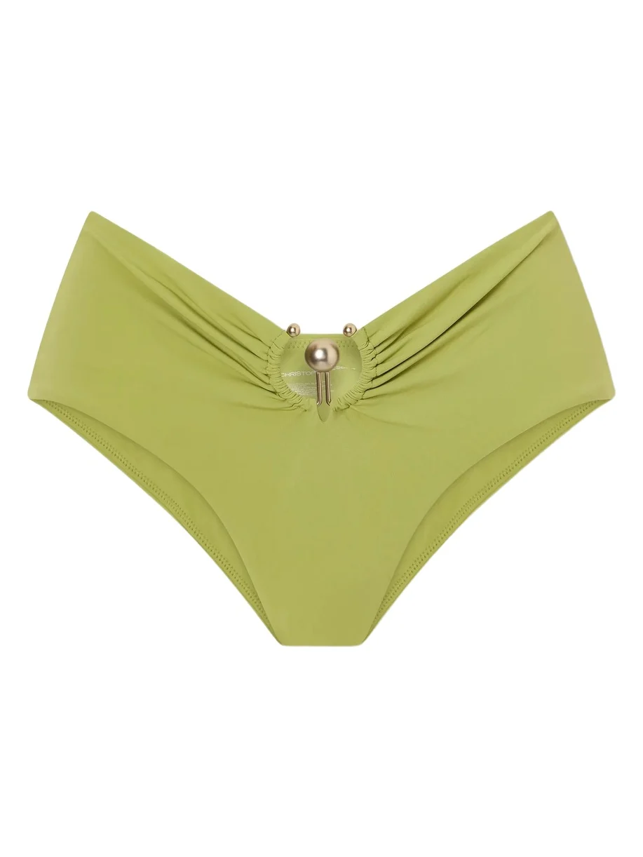Ruched Orbit Embellished Bikini Briefs